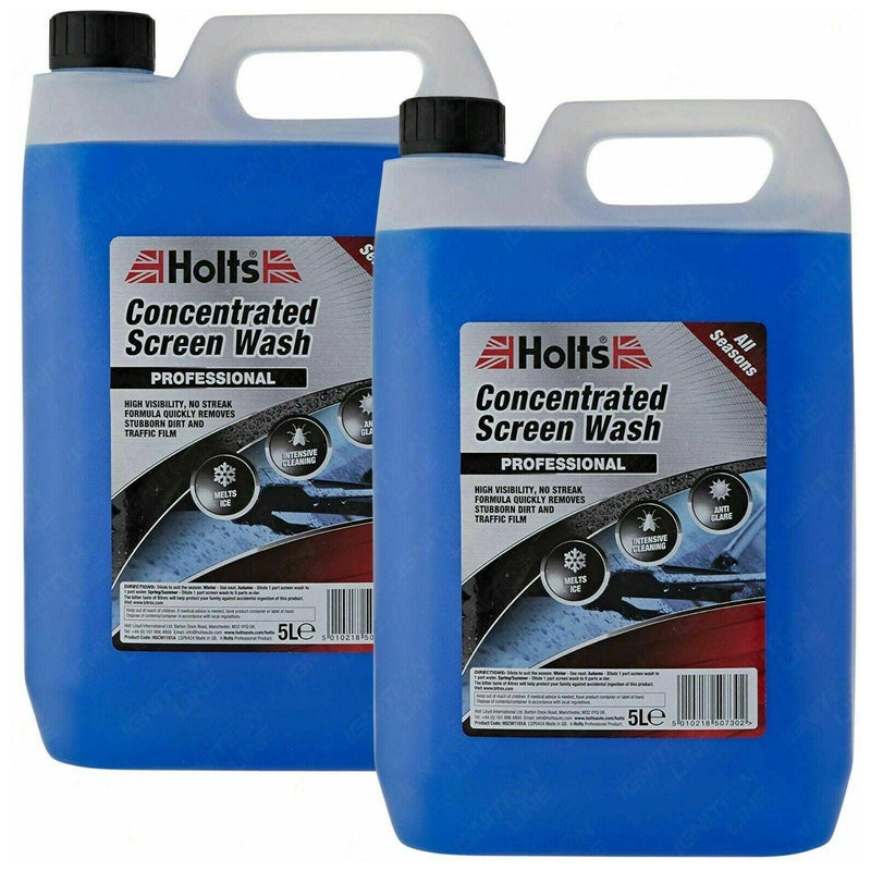 2x Holts All Seasons Windscreen Screen Wash High Power Concentrated 5 Litre 5L Holts - Dynamic Drive