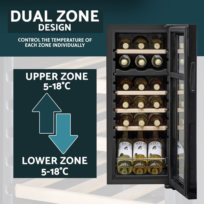 Baridi 18 Bottle Dual Zone Wine Fridge & Cooler DH89 Baridi - Dynamic Drive