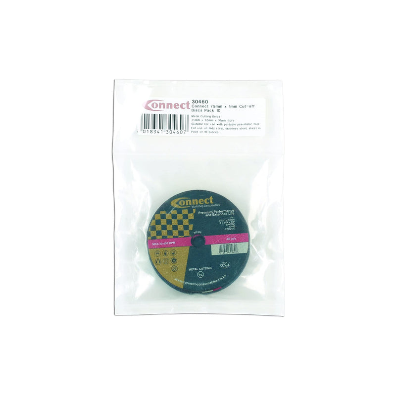 Connect Extra Thin Cutting Discs 75mm x 1.0mm 10pc 30460 Tool Connection - Dynamic Drive