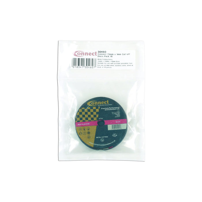 Connect Extra Thin Cutting Discs 75mm x 1.0mm 10pc 30460 Tool Connection - Dynamic Drive