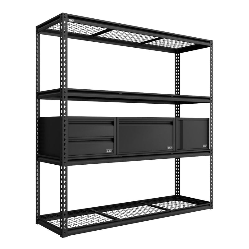 Sealey Heavy-Duty Modular Racking Kit with 3 Storage Units APMRCOMBO1 Sealey - Dynamic Drive
