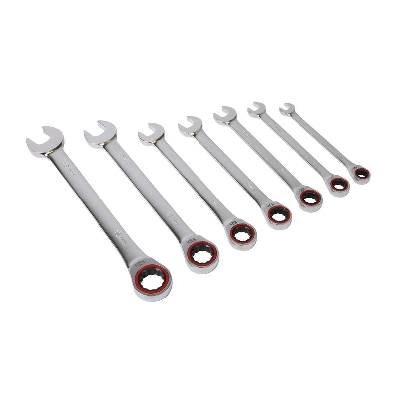 Sealey Ratchet Combination Spanner Set 7pc Metric Platinum Series AK63941 Sealey - Dynamic Drive