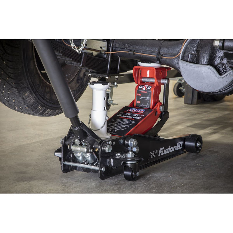 Sealey Low Profile High Lift Trolley Jack with Rocket Lift 2/3 Tonne 3200LEHL Sealey - Dynamic Drive
