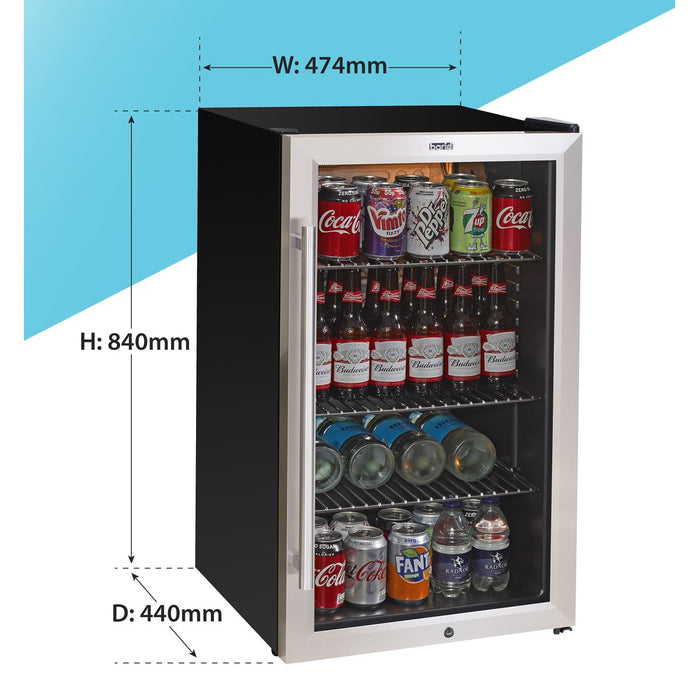 Baridi 85L Wine, Beer & Drinks Fridge with Thermostat - Stainless Steel Baridi  - Dynamic Drive