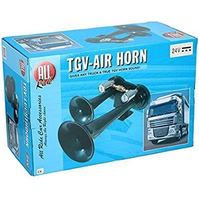 TGV Air Horn Truck 24V Lorry Tractor Train Van All Ride Twin Black All Ride  - Dynamic Drive