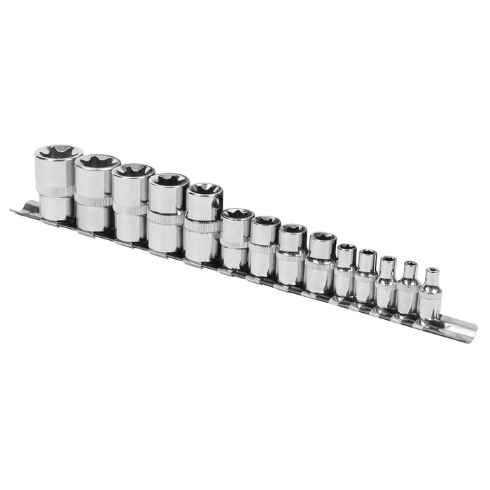 Siegen Siegen TRX-Star* Socket Set E4-E24 1/4", 3/8" & 1/2"Sq Drive 14pc S01265 Siegen - Dynamic Drive