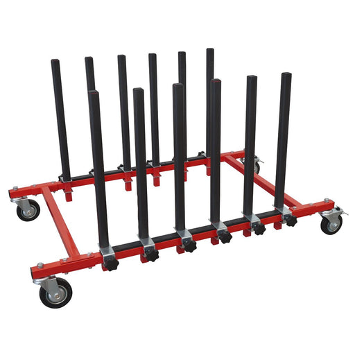 Sealey Panel Storage Rack Mobile Holds 5 Panels MK76 Sealey - Dynamic Drive