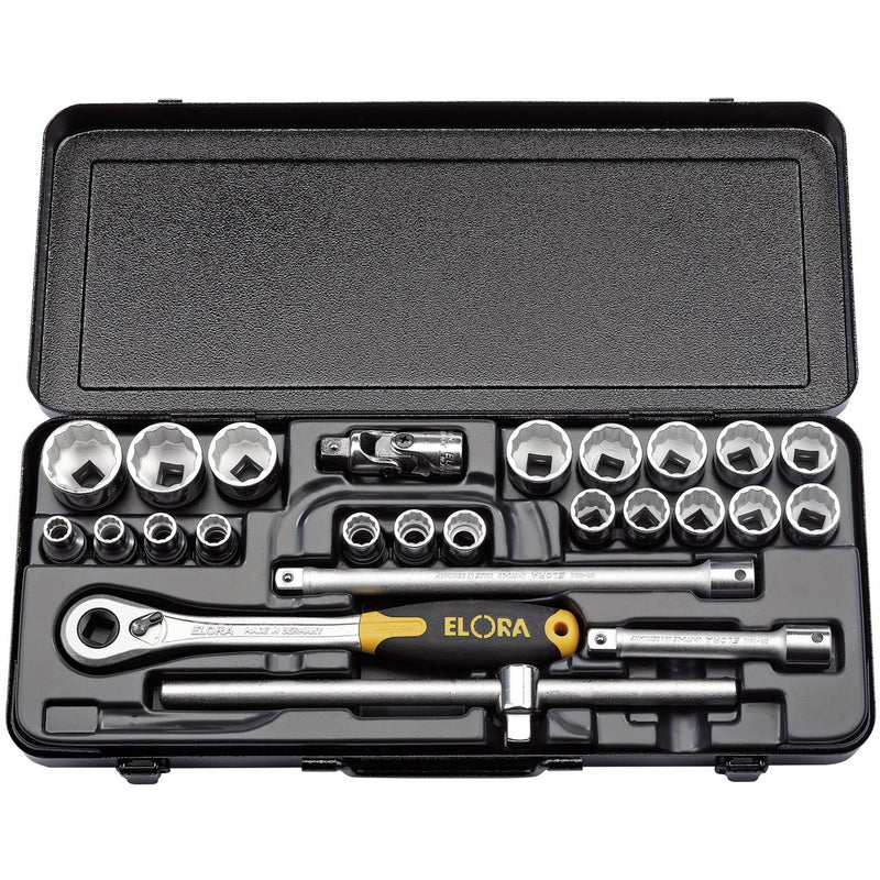 Draper Elora Metric Socket Set, 1/2" Sq. Dr. (25 Piece) 50648 Draper - Dynamic Drive