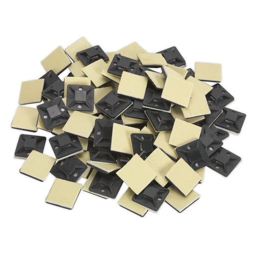 Sealey Self-Adhesive Cable Tie Mount 20 x 20mm Black Pack of 100 CTM2020B Sealey - Dynamic Drive