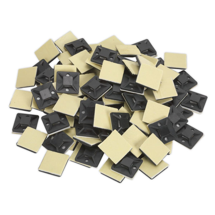 Sealey Self-Adhesive Cable Tie Mount 20 x 20mm Black Pack of 100 CTM2020B Sealey - Dynamic Drive