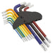 Sealey TRX-Star* Key Set 9pc Colour-Coded Long AK7193 Sealey - Dynamic Drive