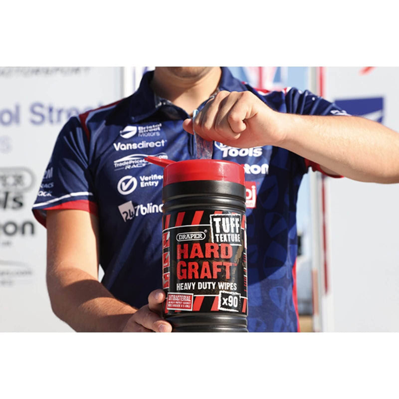 Draper 'Hard Graft' Tuff Texture Heavy Duty Wipes (Tub of 90) 84712 Draper - Dynamic Drive