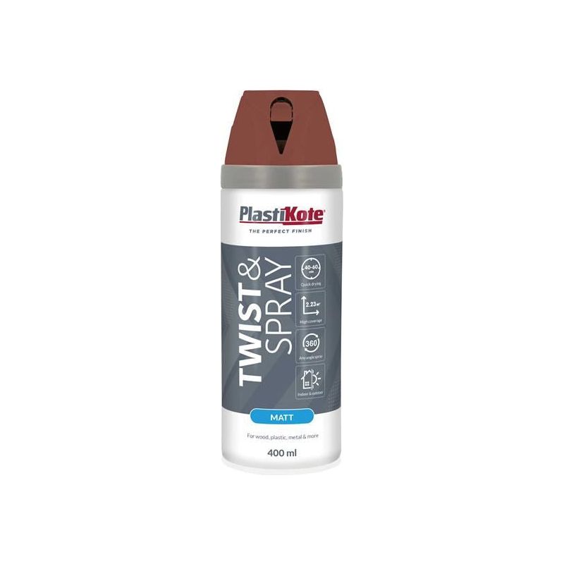 Plastikote Twist & Spray Matt 400ml Pantile Red PlastiKote - Dynamic Drive