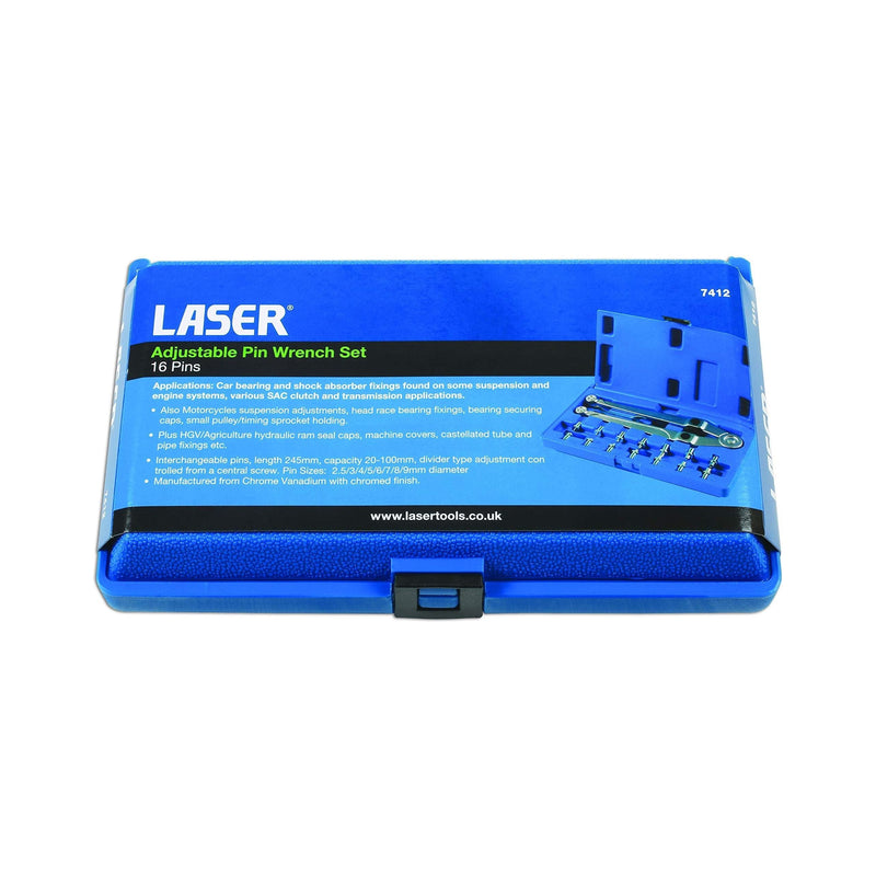 Laser Adjustable Pin Wrench Set 7412 Laser - Dynamic Drive