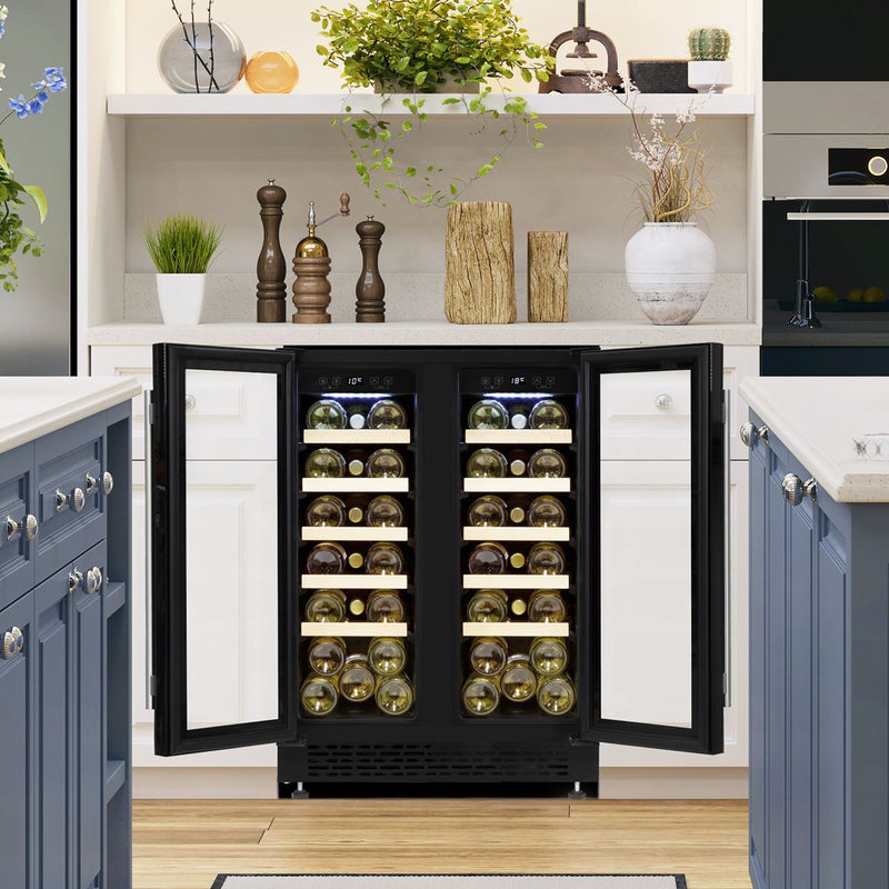 Baridi 40 Bottle/120 Can Freestanding Dual Zone Wine Fridge & Cooler 60cm Baridi - Dynamic Drive