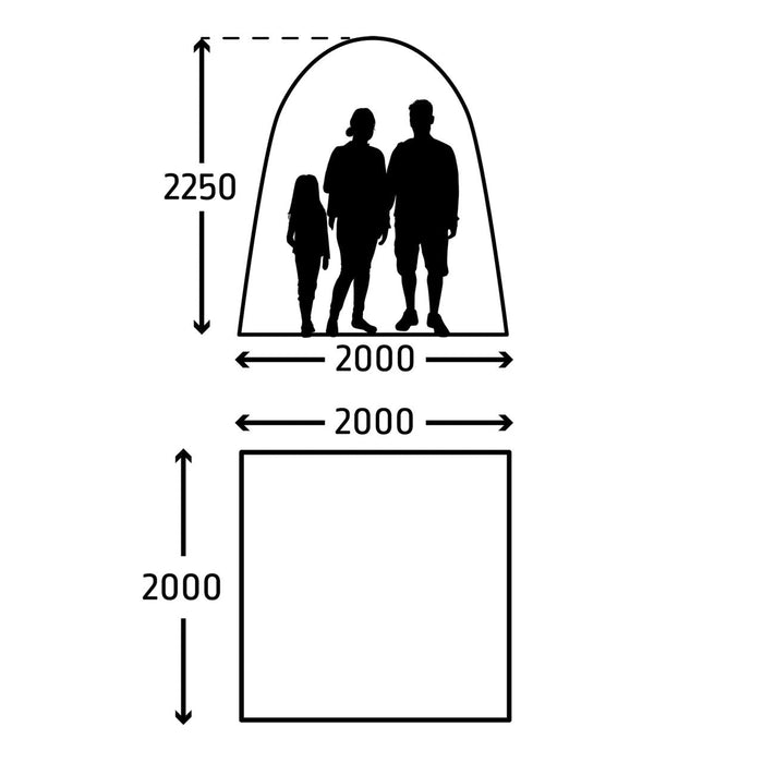 Kampa Air Shelter 200 - Inflatable Gazebo with Detachable Zip on Sides Kampa - Dynamic Drive