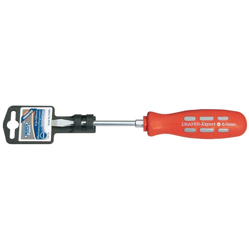 Draper Plain Slot Flared Tip Mechanic's Screwdriver, 6 x 100mm 55486 Draper - Dynamic Drive
