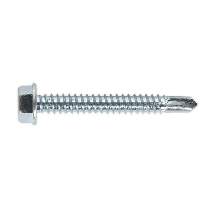 Sealey Self Drilling Screw 6.3 x 50mm Hex Head Zinc Pack of 100 SDHX6350 Sealey - Dynamic Drive