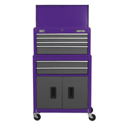 Sealey Topchest & Rollcab Combination 6 Drawer with Ball-Bearing Slides Purple/G Sealey - Dynamic Drive