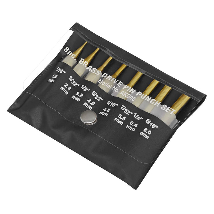Sealey Brass Pin Punch Set 8pc AKB08 Sealey - Dynamic Drive