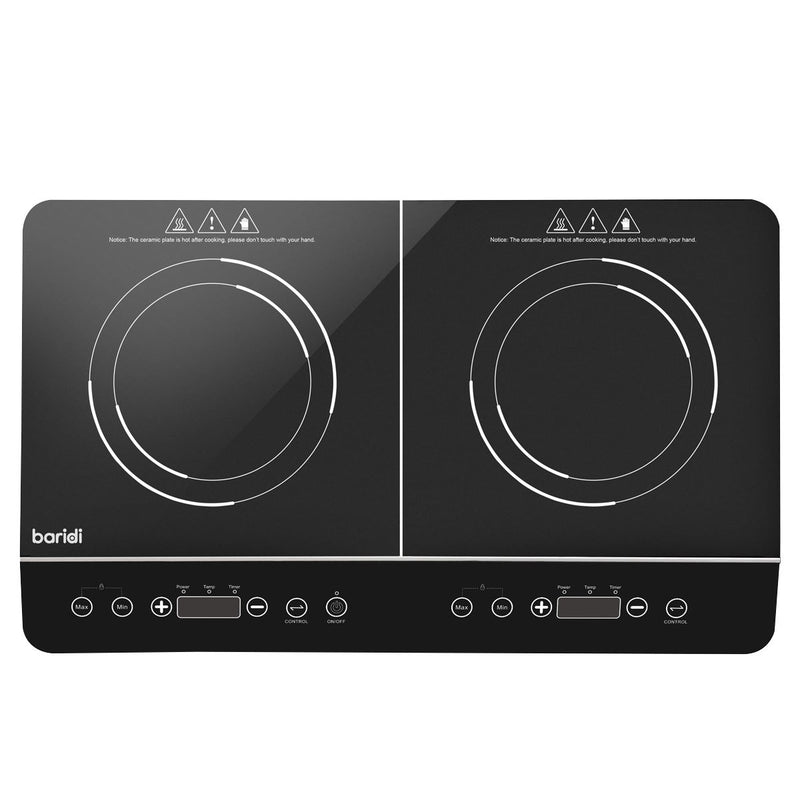Baridi Portable Induction Hob with 2 Cooking Zones 60 x 36 x 6.5cm - Black Baridi - Dynamic Drive