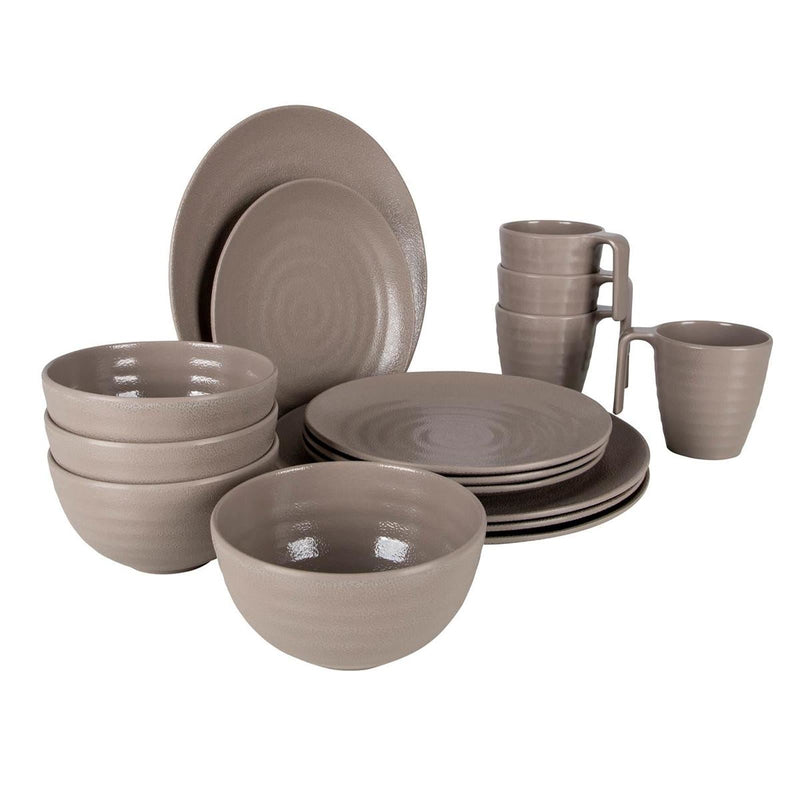 Bo-Camp Tableware Stone 16 Pieces Beige Bo-Camp - Dynamic Drive