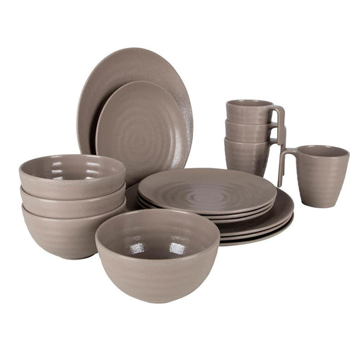 Bo-Camp Tableware Stone 16 Pieces Beige Bo-Camp - Dynamic Drive