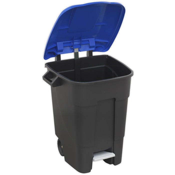 Sealey Refuse/Wheelie Bin with Foot Pedal 100L Blue BM100PB Sealey - Dynamic Drive
