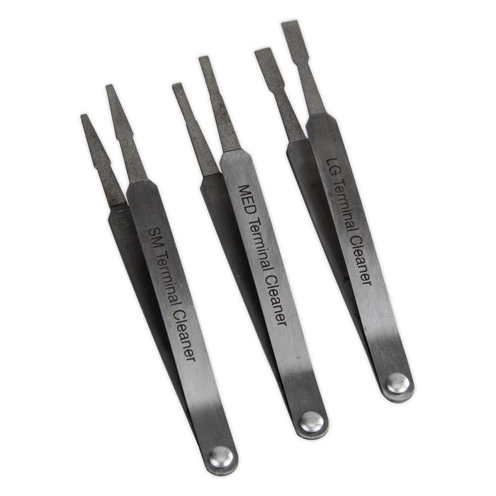 Sealey Terminal Cleaner Set 3pc Diamond Grip VS9202 Sealey - Dynamic Drive