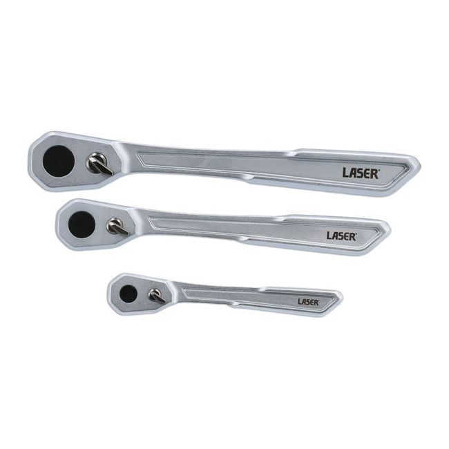 Laser Slim Handle Ratchet Set 1/4"D, 3/8"D, 1/2"D 3pc 7937 Laser - Dynamic Drive