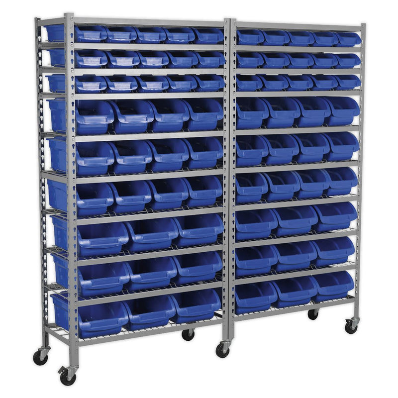 Sealey Mobile Bin Storage System 72 Bins TPS72 Sealey - Dynamic Drive