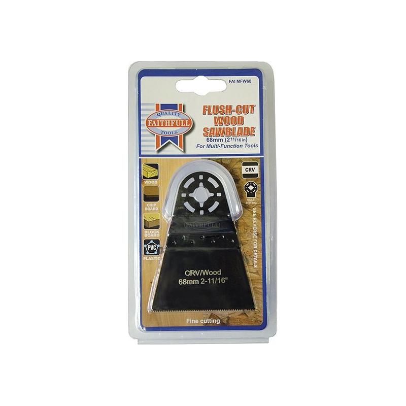 Faithfull Multi-Function Tool CrV Flush Cut Wood Blade Side Set 68mm Faithfull - Dynamic Drive