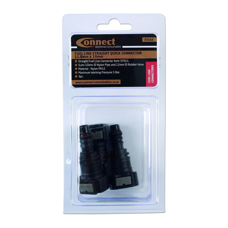 Connect Straight Fuel Line Quick Connectors 11.8 x 10mm 3pc 37216 Tool Connection - Dynamic Drive