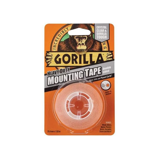 Gorilla Glue Gorilla Heavy-Duty Mounting Tape 25.4mm x 1.52m Crystal Clear Gorilla Glue - Dynamic Drive