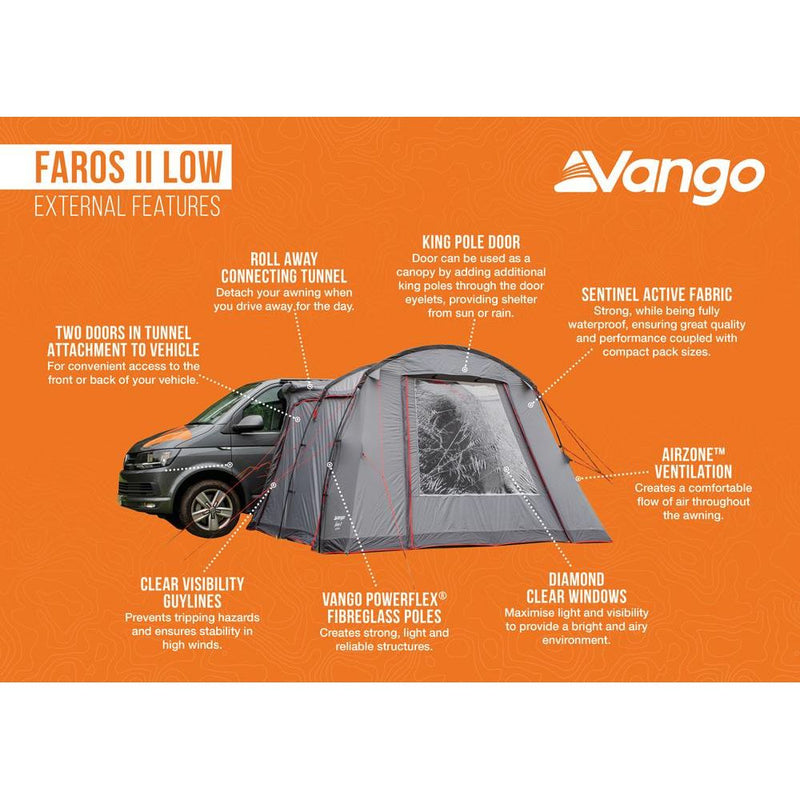 Vango Faros II LOW Poled Drive-Away Awning for Campervans Vango - Dynamic Drive