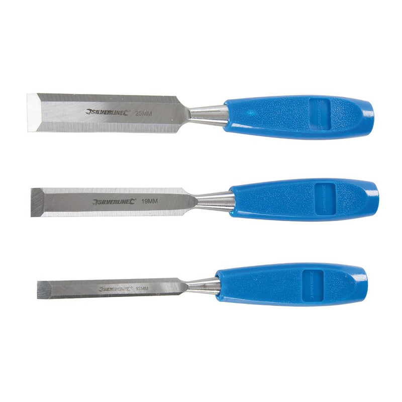 Silverline Wood Chisel Set 3pce 3pce Silverline - Dynamic Drive