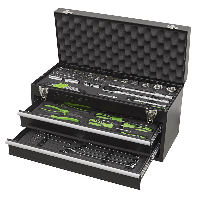 Sealey Portable Tool Chest 2 Drawer with 90pc Tool Kit S01055 Sealey - Dynamic Drive