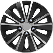 4 X 16" Black & Grey Stripe Multi-Spoke Wheel Trims Hub Caps Covers Protectors Versaco  - Dynamic Drive