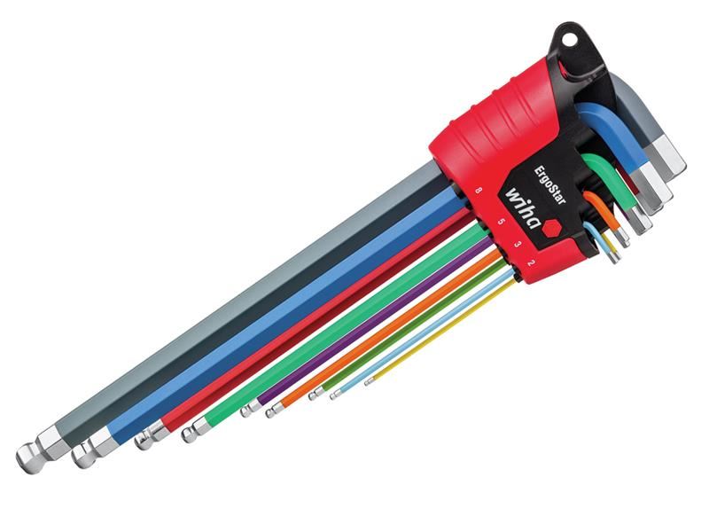 Wiha ErgoStar Colour Hex Ball End L-key Set, 9 Piece Wiha - Dynamic Drive