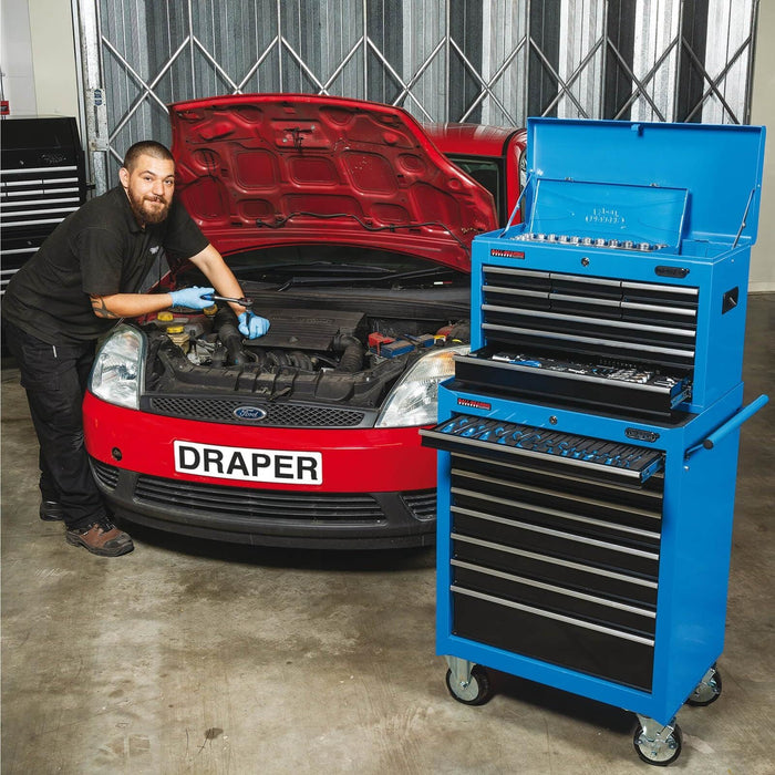 Draper Roller Tool Cabinet, 9 Drawer, 26", Blue 15110 Draper - Dynamic Drive
