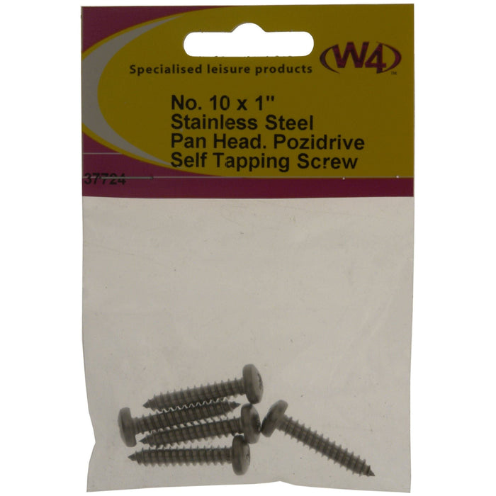 MDS1203 W4 No 10 x 1 Self Tapping Stainless Steel Pan head 37724 W4 - Dynamic Drive