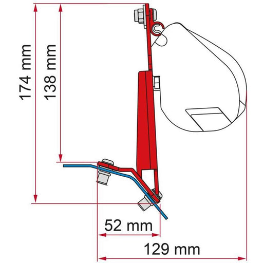 Fiamma Awning Bracket Kit for Ford Custom Lift Roof - Deep Black Fiamma - Dynamic Drive