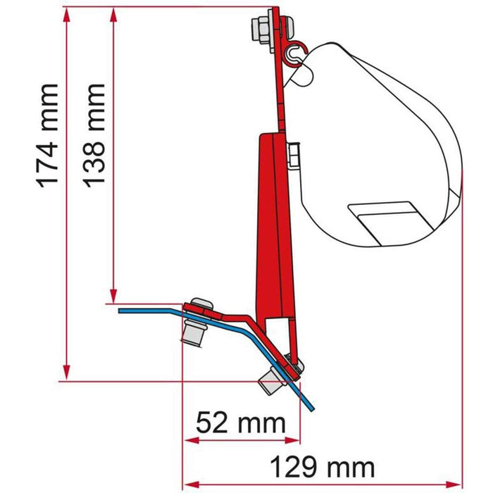 Fiamma Awning Bracket Kit for Ford Custom Lift Roof - Deep Black Fiamma - Dynamic Drive