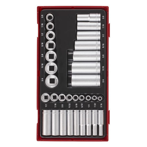 Teng Tools 1/4" & 3/8" Socket Set 12 pt AF TT1 32 Pieces Teng Tools - Dynamic Drive