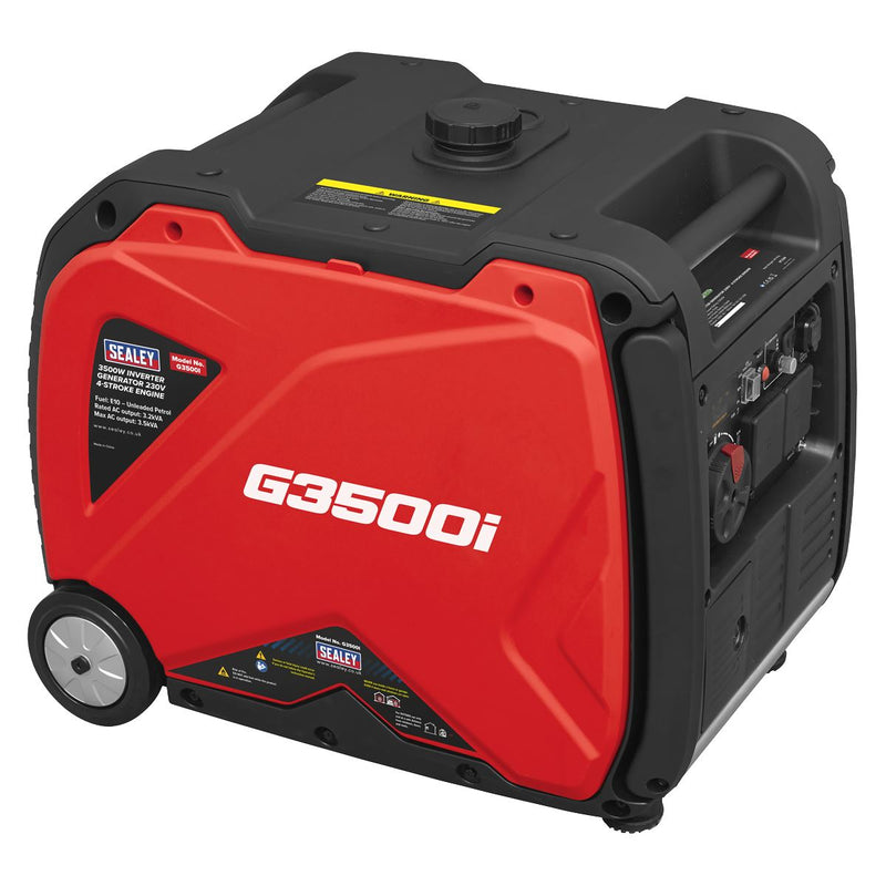 Sealey 3500W Inverter Generator 4-Stroke Engine 230V G3500I Sealey - Dynamic Drive