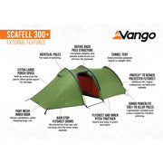 Vango Scafell 300 + Plus Tent 3 Man Trekking Backpacking Tunnel Tent Vango - Dynamic Drive