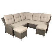 Dellonda Chester Rattan Wicker Outdoor 5-Seater Corner Sofa Set 4pc Dellonda - Dynamic Drive