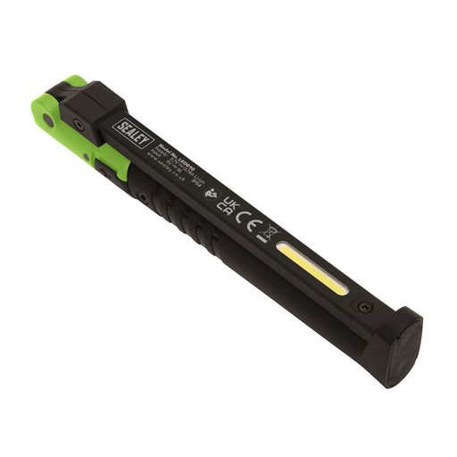 Sealey LED01G Rechargeable Slim Folding Pocket Light 2 COB + 1 SMD LED Green Sealey  - Dynamic Drive