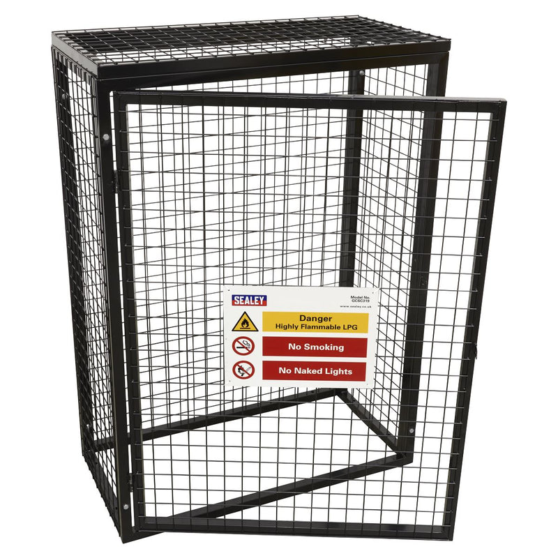 Sealey Safety Cage 3 x 19kg Gas Cylinders GCSC319 Sealey - Dynamic Drive