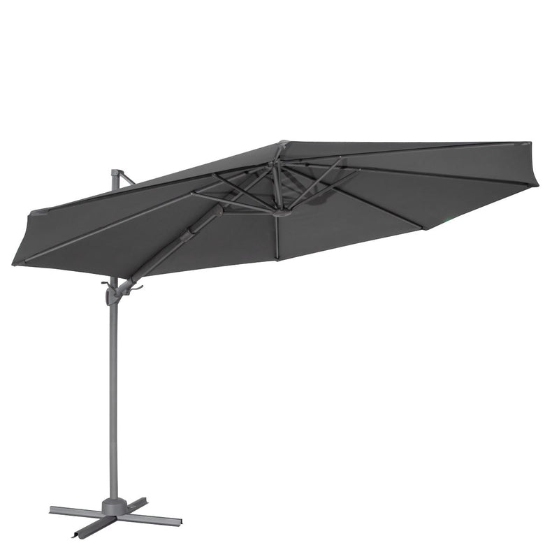 Dellonda Cantilever Parasol with 360 Rotation, Tilt & Cover 3m - Grey Dellonda - Dynamic Drive
